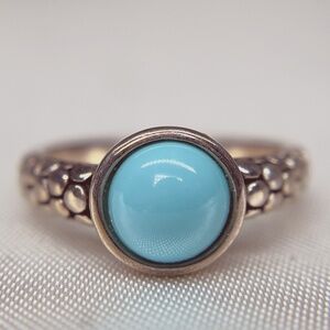 Sterling Silver Michael Dawkins Turquoise Ring Size 7 3/4